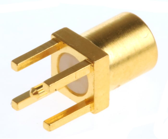 Connecteur MMCX Huber+Suhner Femelle Droit, raccordement A souder 50Ω Montage sur CI