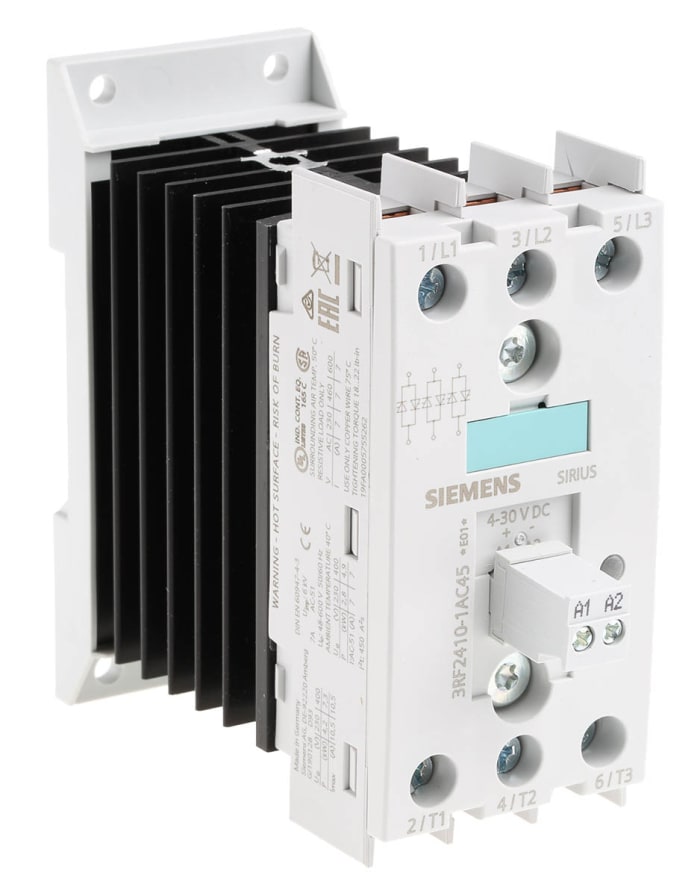 3RF24101AC45 Siemens Siemens Solid State Relay, 10.5 A Load, DIN
