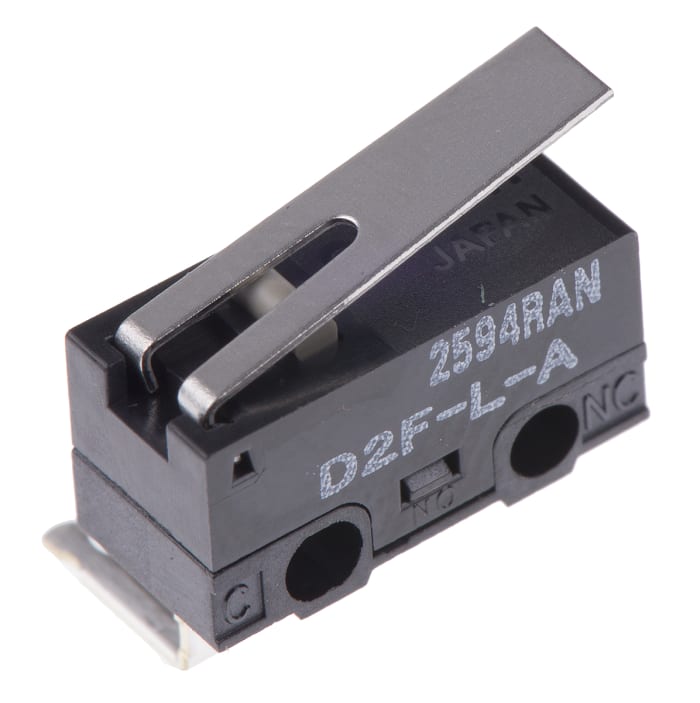 Omron Hinge Lever Micro Switch, Right Angle PCB Terminal, 3 A @ 125 V ac, SPDT, IP40