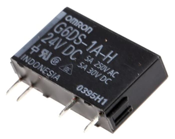 Omron PCB Mount Non-Latching Relay, 24V dc Coil, 5A Switching Current, SPST