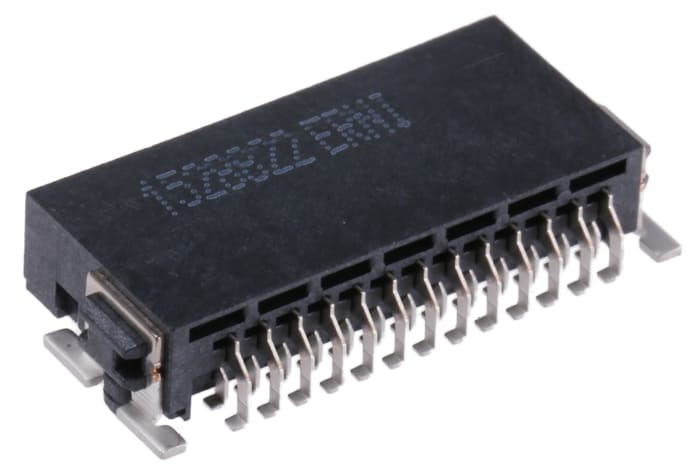 ERNI SMC Series Right Angle Surface Mount PCB Header, 26 Contact(s), 1.27mm Pitch, 2 Row(s), Shrouded
