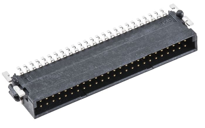 ERNI SMC Series Right Angle Surface Mount PCB Header, 50 Contact(s), 1.27mm Pitch, 2 Row(s), Shrouded