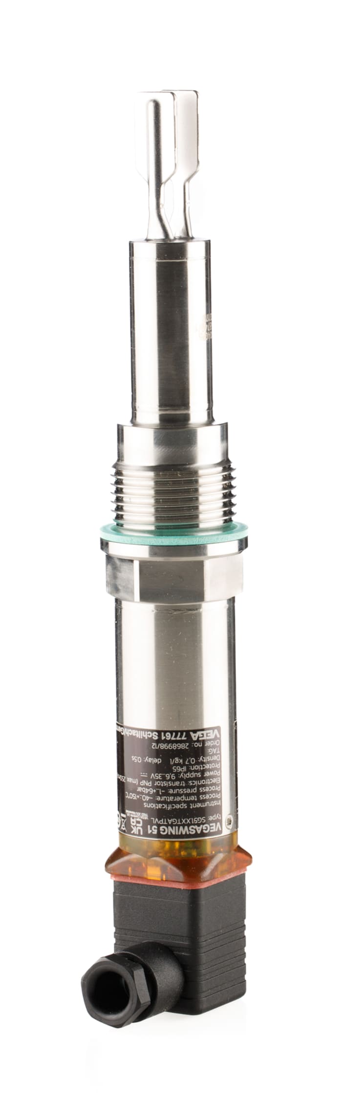 Vega VEGASWING 51 Series Tuning Fork Level Probe, PNP Output, Horizontal, Stainless Steel Body