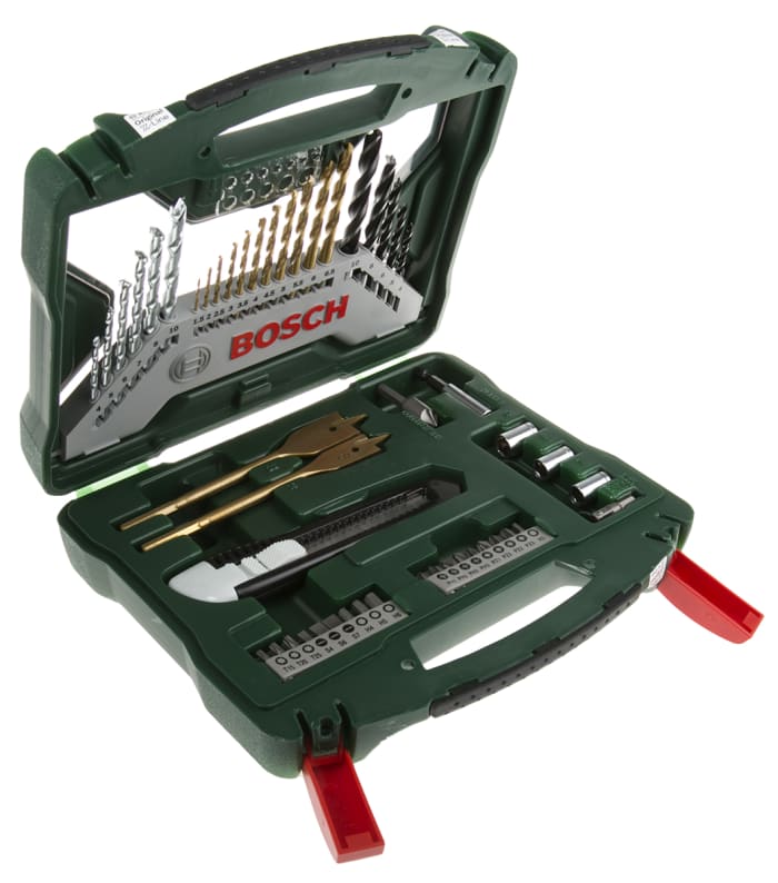 Bosch 50-Piece Masonry Drill Bit, Metal Drill Bit, Wood Drill Bit Set for Multi-Material, 22mm Max, 1.5mm Min, HSS Bits