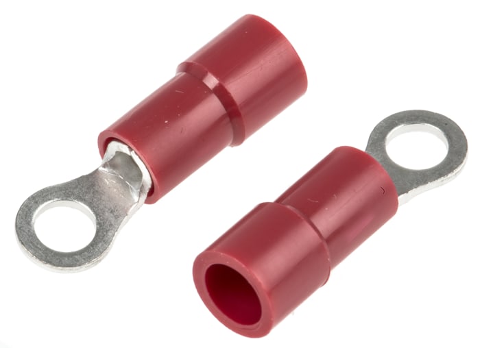 Krimpovací kroužková svorka, pokovení: Cín, M3, Červená, max. AWG: 16AWG, izolovaná, min. AWG: 22AWG, 0.5mm² -, 1.5mm²,