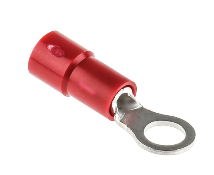 RS PRO Insulated Ring Terminal, M4 Stud Size, 0.5mm² to 1.5mm² Wire Size, Red