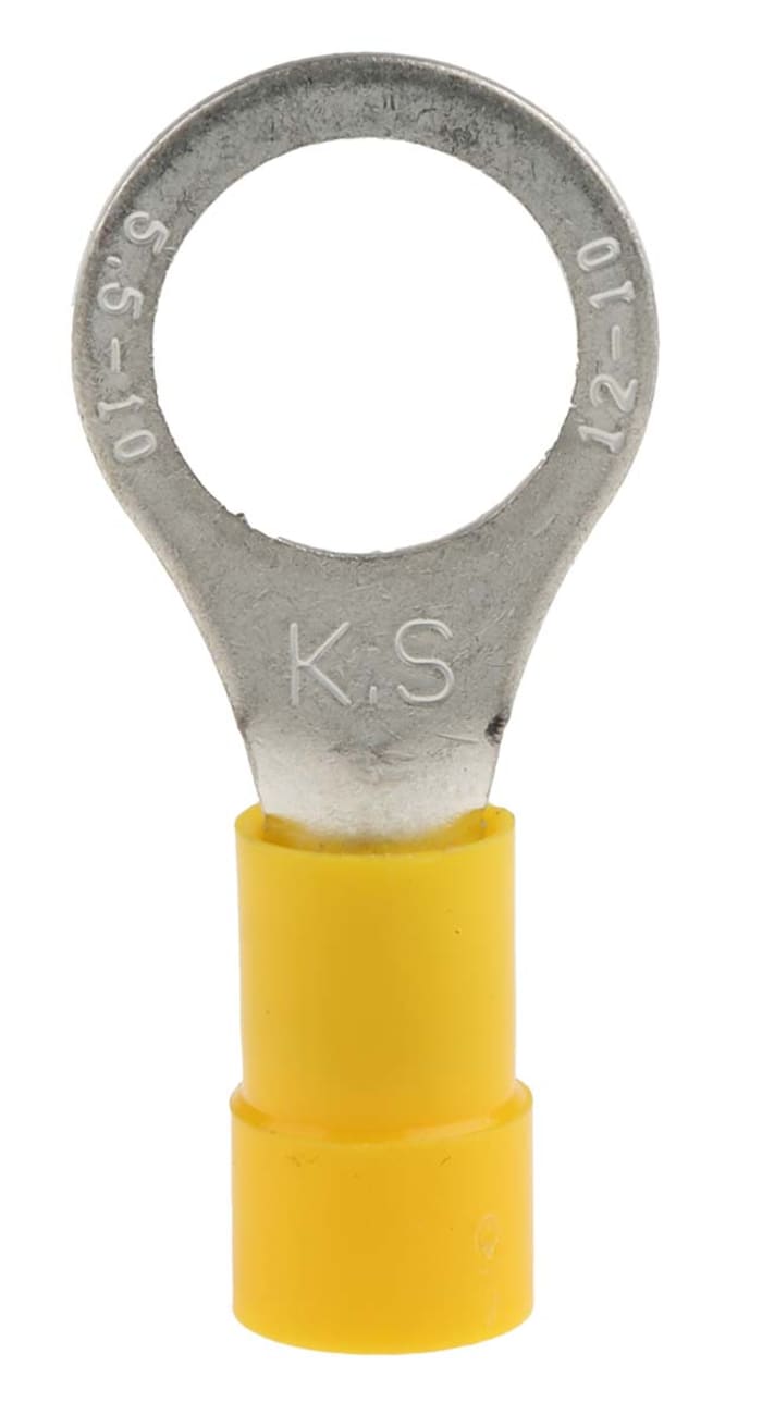 RS PRO RS PRO Insulated Ring Terminal, M10 Stud Size, 4mm² to 6mm²