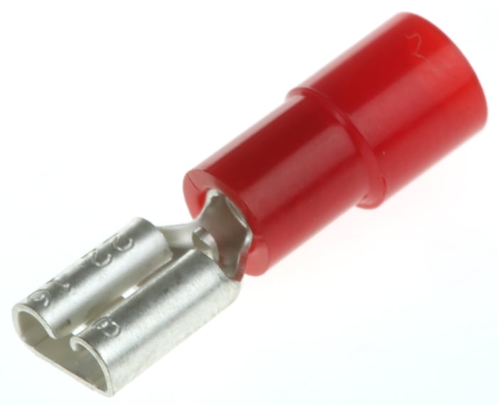 RS PRO Red Insulated Female Spade Connector, Receptacle, 4.75 x 0.8mm Tab Size, 0.5mm² to 1.5mm²