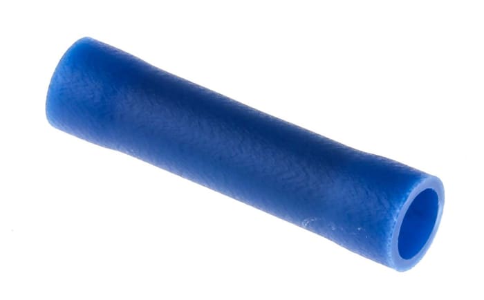 RS PRO Butt Splice Connector, Blue, Insulated, Tin 16 → 14 AWG