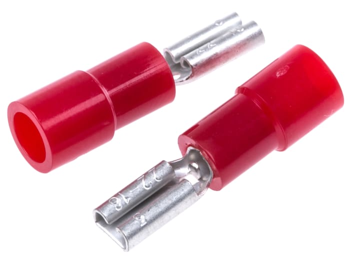 RS PRO Red Insulated Female Spade Connector, Receptacle, 2.8 x 0.5mm Tab Size, 0.5mm² to 1.5mm²