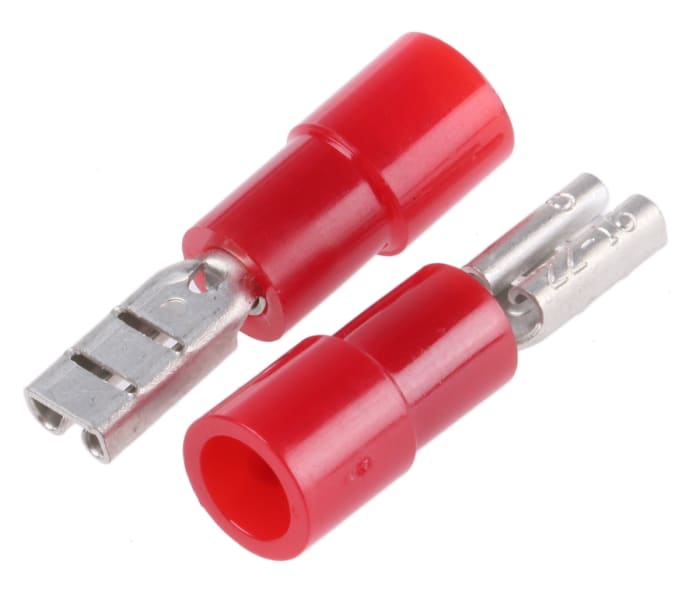 RS PRO Red Insulated Female Spade Connector, Receptacle, 2.8 x 0.8mm Tab Size, 0.5mm² to 1.5mm²