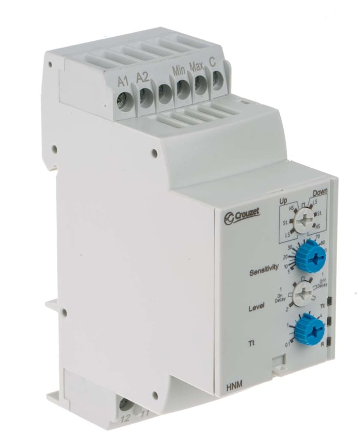 Crouzet Level Monitoring Relay, DPDT, 24 → 240V ac, DIN Rail
