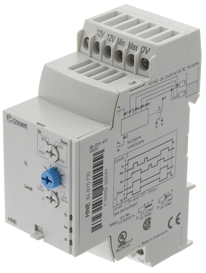 Crouzet Level Control Monitoring Relay, SPDT