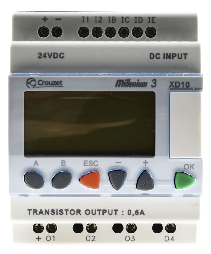 Crouzet Millenium 3 Series Logic Module, 24 V dc Supply, Relay Output, 6-Input, Analogue, Digital Input