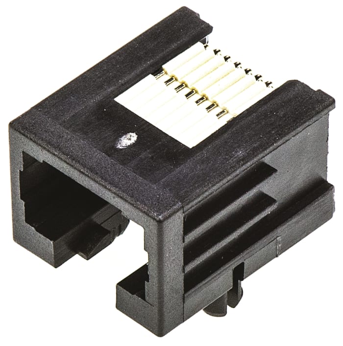TE Connectivity 11705951 Series Female RJ45 Connector, Through Hole, Cat3 Right Angle 1 Port 8 -Way