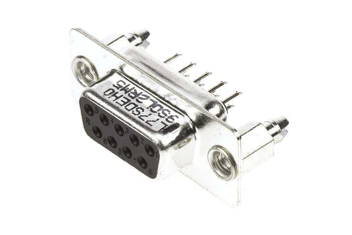 Amphenol Communications Solutions L77SD 9 Way Panel Mount D-sub Connector Socket, 2.74mm Pitch, with 4-40 UNC, Threaded