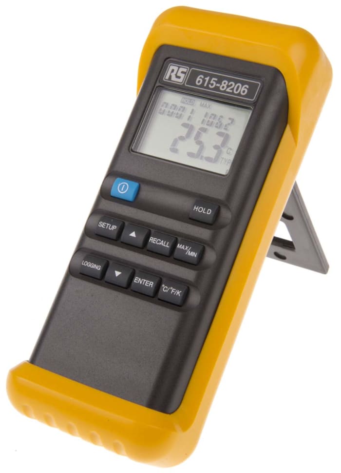 RS PRO Handheld Digital Thermometer for Panel Design Use, J, K Probe, 1 Input(s), +1372°C Max, ±0.3 % Accuracy