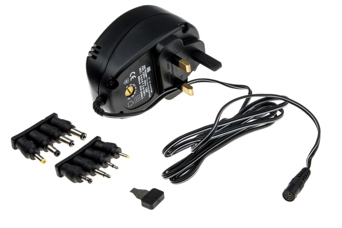 RS PRO 12W AC/DC Adapter 3 to 12 V dc, Output, 500mA Output