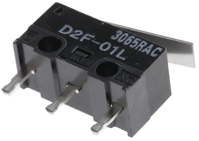 Omron Hinge Lever Micro Switch, PCB Terminal, 100 mA @ 30 V dc, SPDT, IP40