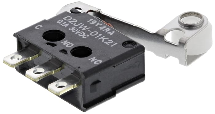Omron Roller Lever Micro Switch, Solder Terminal, 100 mA @ 30 V dc, SPDT, IP67
