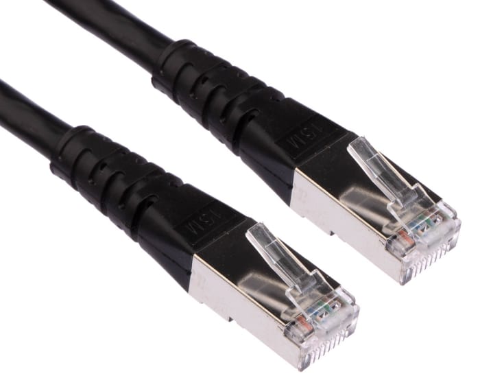Roline, 20m Cat6, Black RJ45 to Male RJ45 Male, S/FTP Shielded, Terminated PVC Sheath