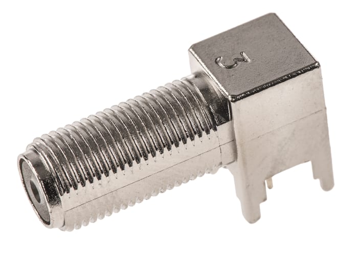 Connecteur F TE Connectivity Femelle à angle droit, raccordement A souder 75Ω Montage sur CI