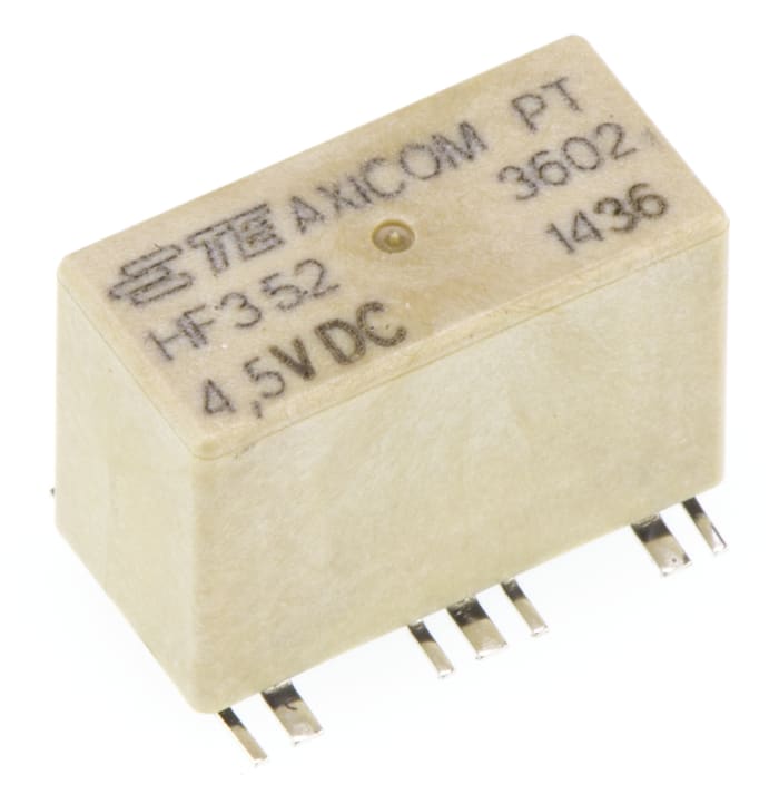 TE Connectivity PCB Mount RF Relay, 4.5V dc Coil, 50Ω Impedance, 3GHz Max. Coil Freq., SPDT