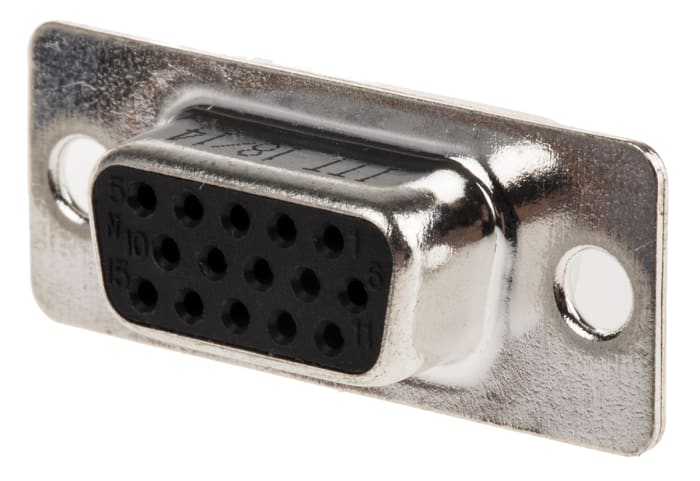 Connecteur Sub-D Femelle ITT Cannon 15 voies Montage panneau Droit