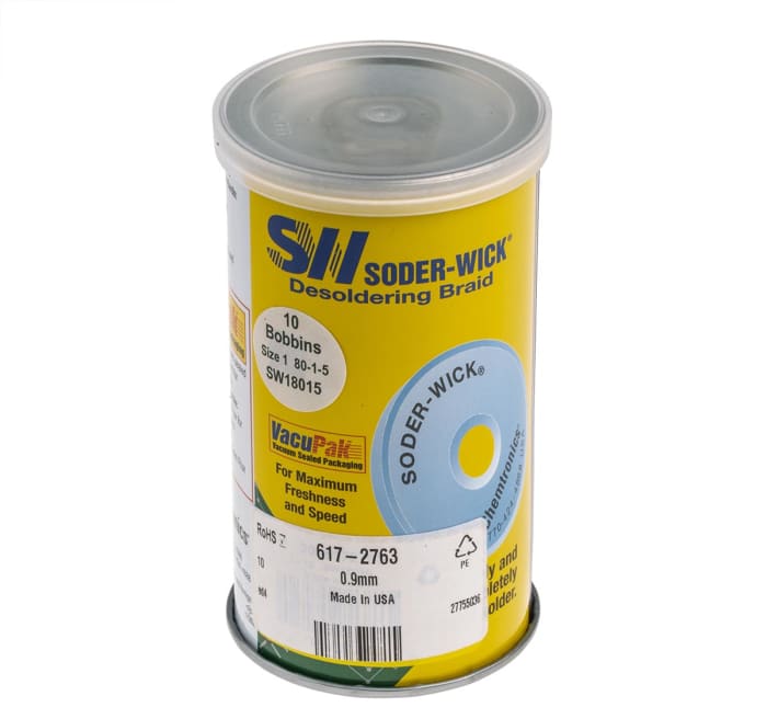 Chemtronics 1.5m Desoldering Braid, Width 0.8mm