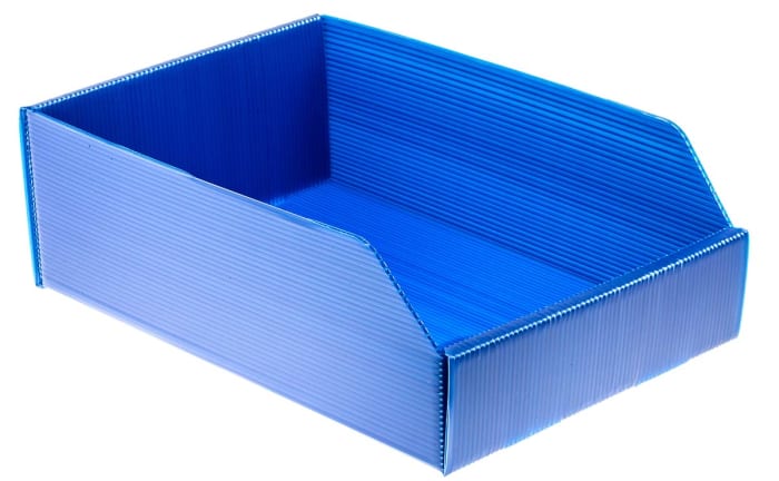 RS PRO PP Storage Bin, 300mm x 200mm x 100mm, Blue
