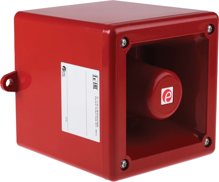 Elektronik Siren, 49 Ses, IS-A105N Serisi, ATEX, Kırmızı, 1 Metre'de 105dB, 16 → 28 V dc