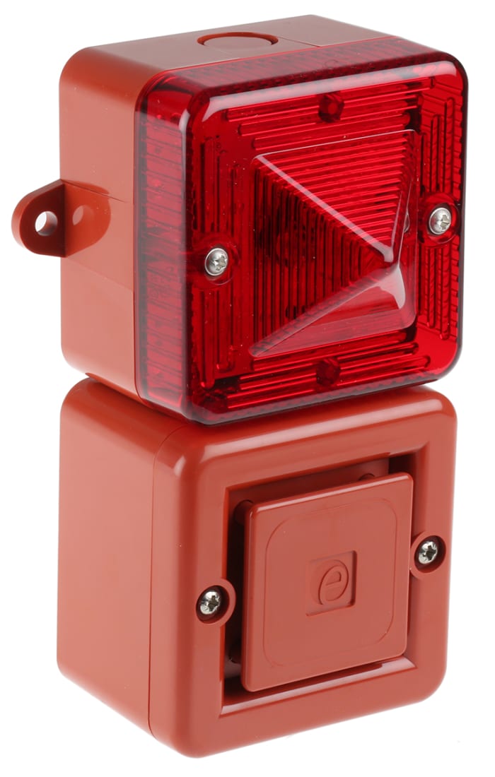 e2s SONFL1X Series Red Sounder Beacon, 115 V ac, IP66, Wall Mount, 100dB at 1 Metre