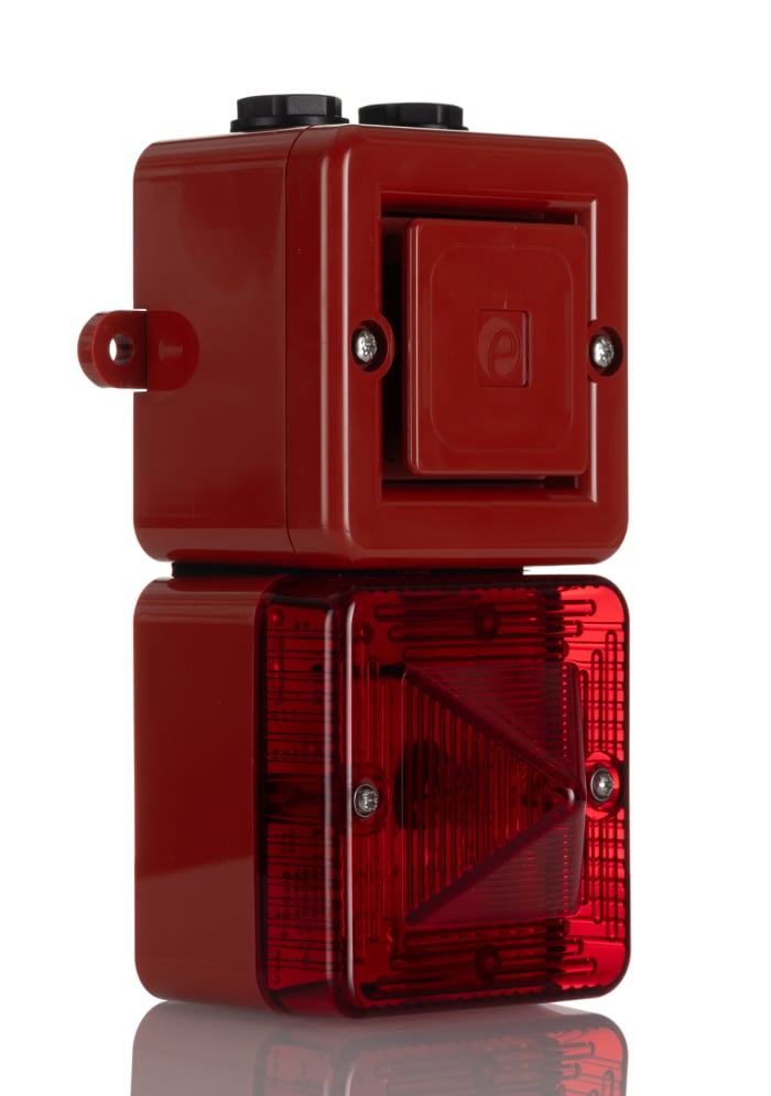 e2s SONFL1X Series Red Sounder Beacon, 230 V ac, IP66, Wall Mount, 100dB at 1 Metre