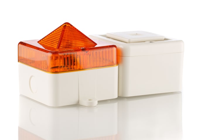 e2s SONFL1X-HO Series Amber Sounder Beacon, 24 V dc, IP66, Wall Mount, 100dB at 1 Metre