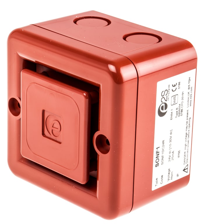 e2s SONF1 Series Surface Mount Electronic Sounder, 10 → 30 V dc, 100dB at 1 m, IP66, DC, 10-Tone