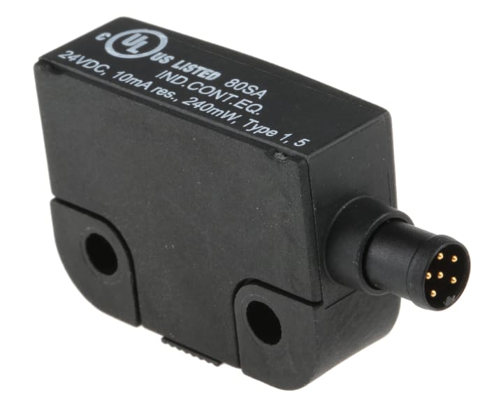 Schmersal BNS260 Series Magnetic Non-Contact Safety Switch, 24V dc, Plastic Housing, NO/NC, M8