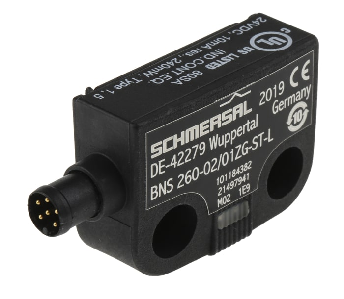 Schmersal BNS260 Series Magnetic Safety Switch, 24V dc, Plastic Housing, M8