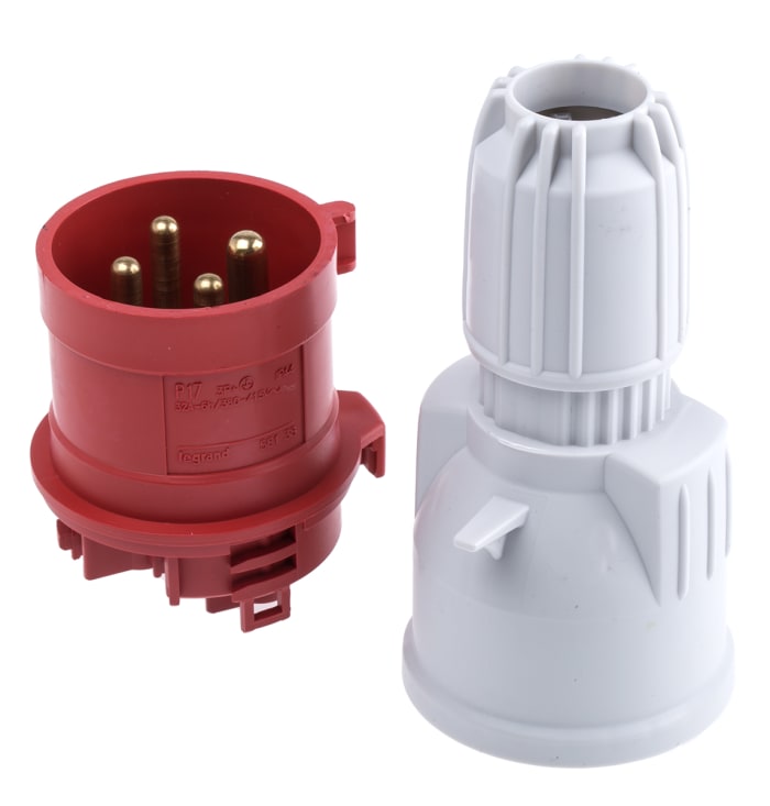 Legrand, Tempra IP44 Red 3P+E Industrial Power Plug, Rated At 32A, 380 → 415 V