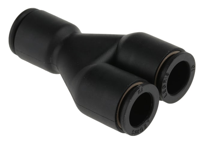 Legris LF3000 Series Y Tube-to-Tube Adaptor, Push In 10 mm to Push In 10 mm, Tube-to-Tube Connection Style