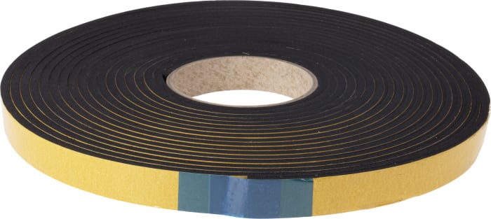 RS PRO Black Foam Tape 20mm x 10m 5mm Thick