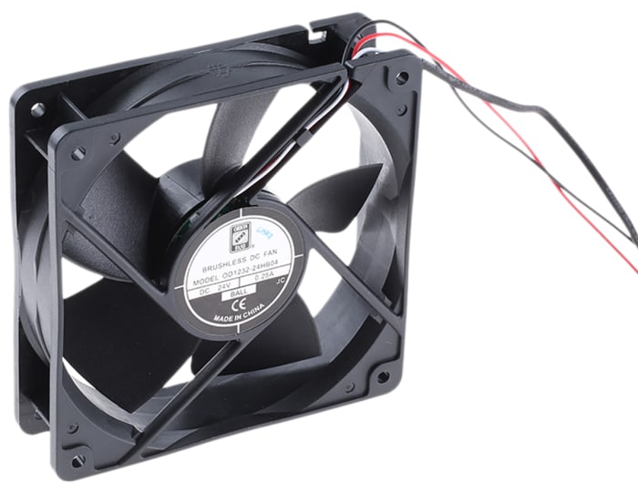 RS PRO Axial Fan, 24 V dc, DC Operation, 203.9m³/h, 6W, 280mA Max, 120 x 120 x 32mm