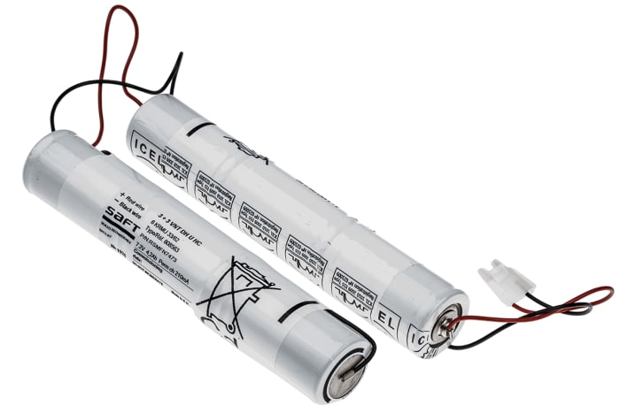 Saft NiCd 7,2V D Tipi Şarj Edilebilir Pil Paketi (Batarya Paketi), 6 Hücreli, Kablo Uçlu, 4000mAh