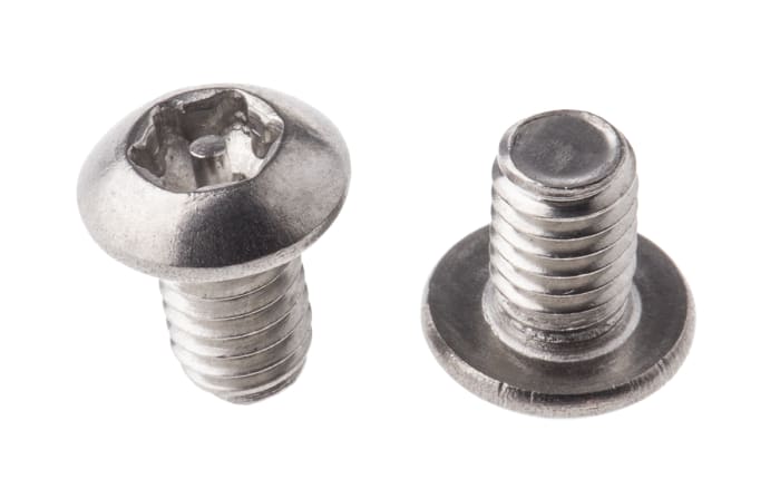 Tornillo de seguridad a prueba de manipulaciones Plano Botón Acero Inoxidable, M4 x 6mm