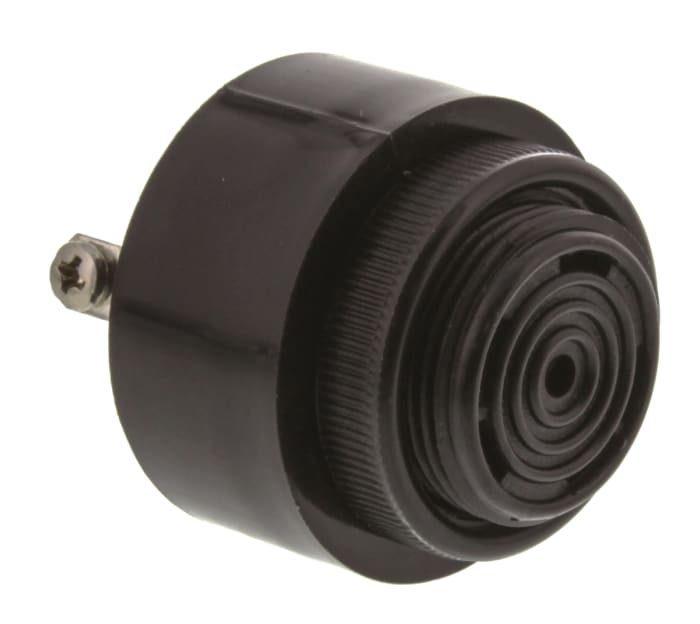 RS PRO 85dB Screw Mount Slow Pulse Internal Buzzer, 42.5 (Dia.) x 33mm, 6V ac/dc Min, 28V ac/dc Max