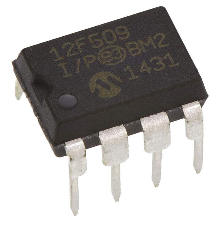 Microchip, 8bit PIC, PIC12F Microcontroller, 4MHz, 1K Flash, 8-Pin PDIP