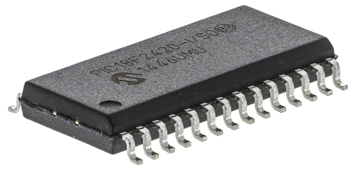 Microchip, 8bit PIC, PIC18F Microcontroller, 40MHz, 16 kB, 256 B Flash, 28-Pin SOIC