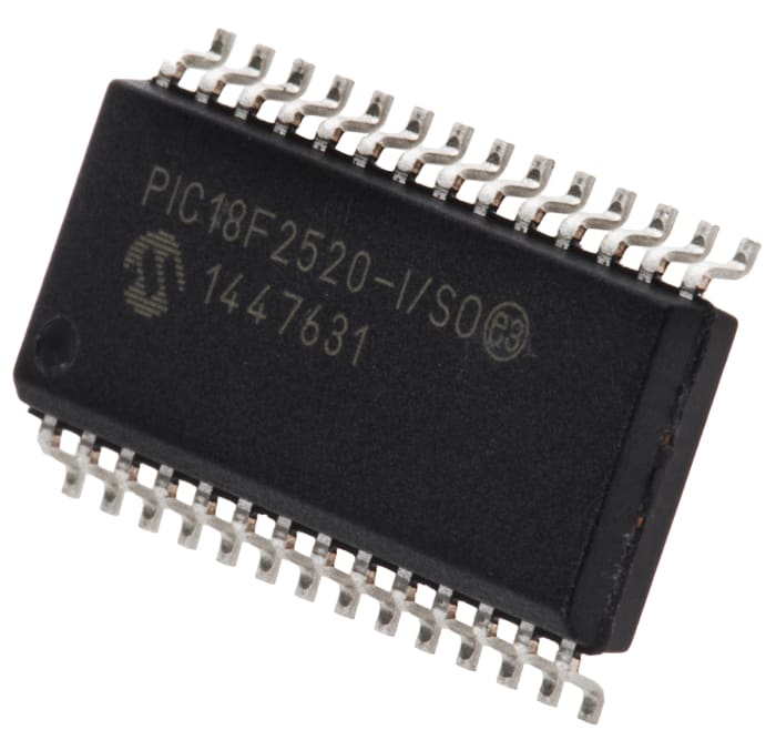 Microchip, 8bit PIC, PIC18F Microcontroller, 40MHz, 32 kB, 256 B Flash, 28-Pin SOIC