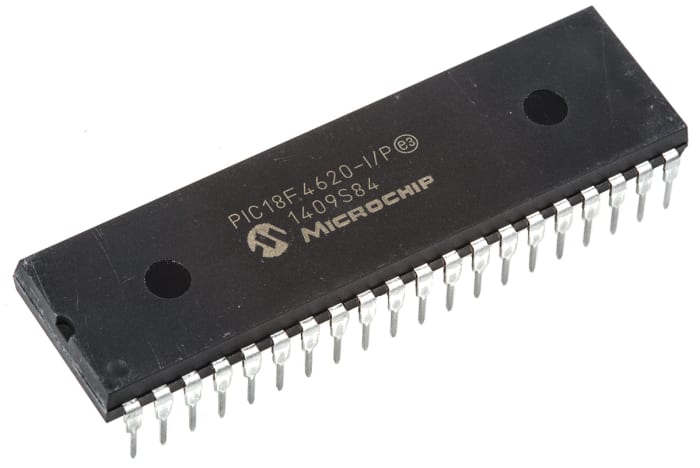 Microchip, 8bit PIC, PIC18F Microcontroller, 40MHz, 1.024 kB, 64 kB Flash, 40-Pin PDIP