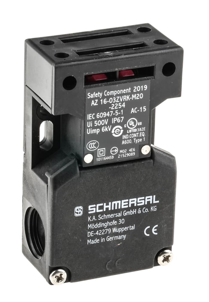Commutateur de verrouillage de sécurité Schmersal AZ16, 3NF, A clé, IP67, 230V, 4A
