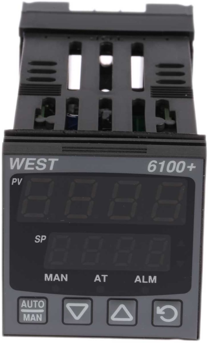 Controlador de temperatura PID West Instruments serie P6100, 48 x 48 (1/16 DIN)mm, 24 → 48 V ac / dc, 1 salida